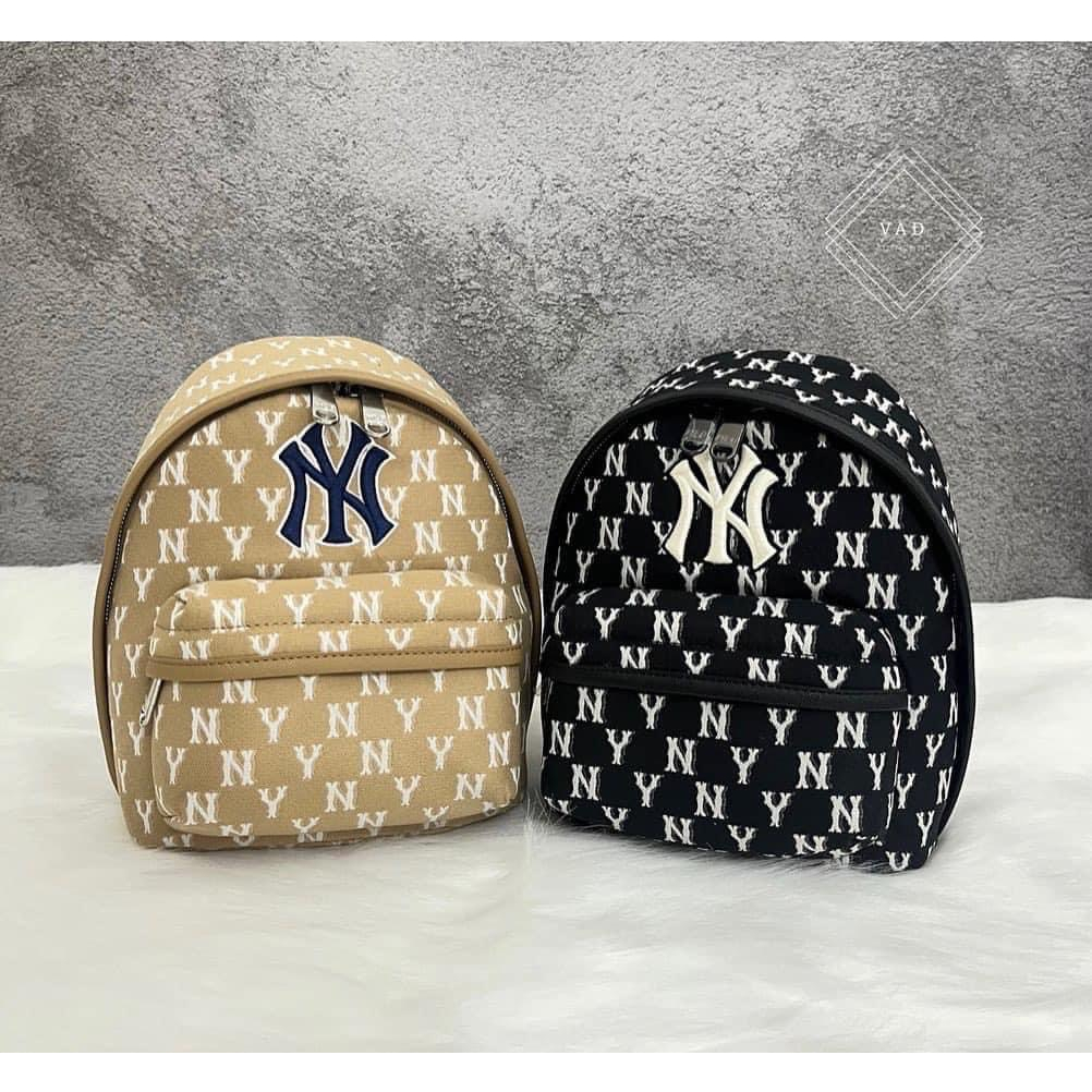 Balo mini màu nâu và đen mlb Monogram Jacquard Mini Backpack 3Abks012N