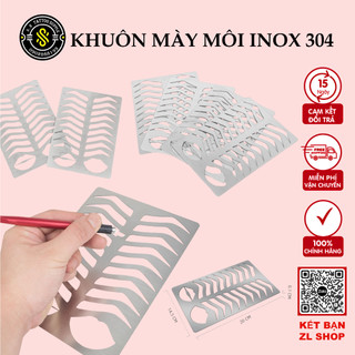 Khuôn mày môi INOX Khuôn vẽ chân mày, môi trên Da giả inox 304.
