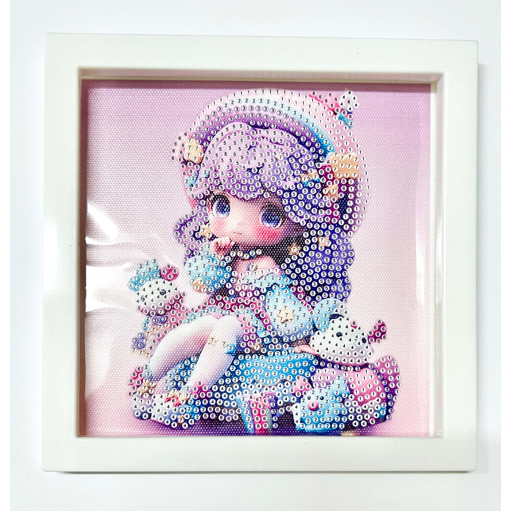 Tranh đính đá mini Gấu Dâu, Doraemon, Kuromi, siêu nhân có khung - Mèo Béo Kids Store