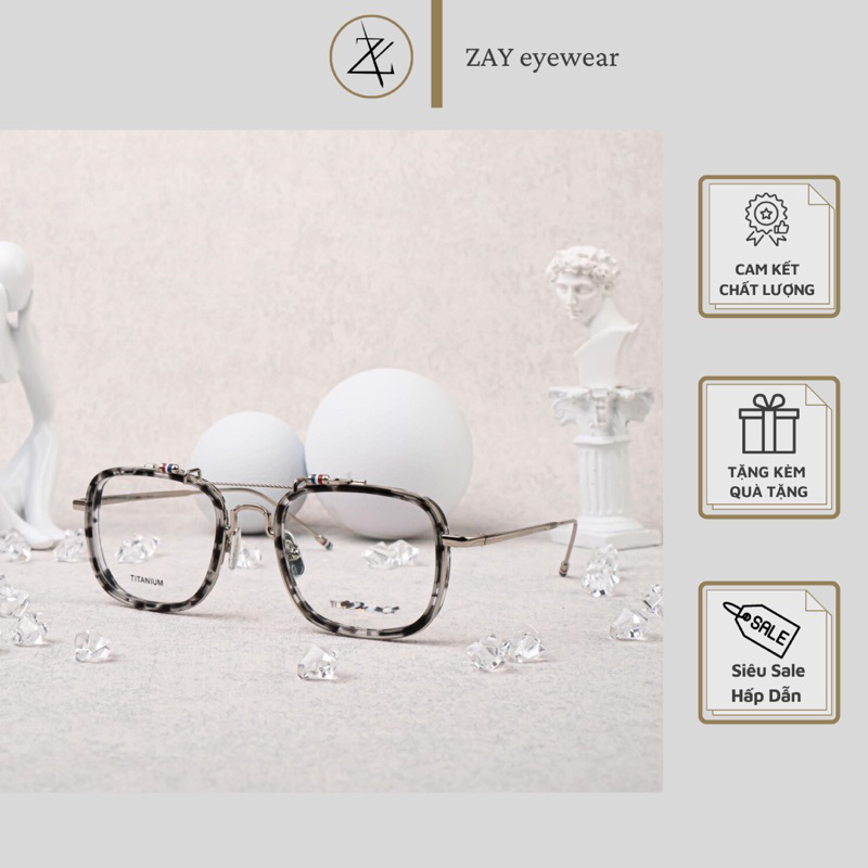 Gọng kính cận loạn nam nữ thời trang cao cấp Thom Browne TBS816
