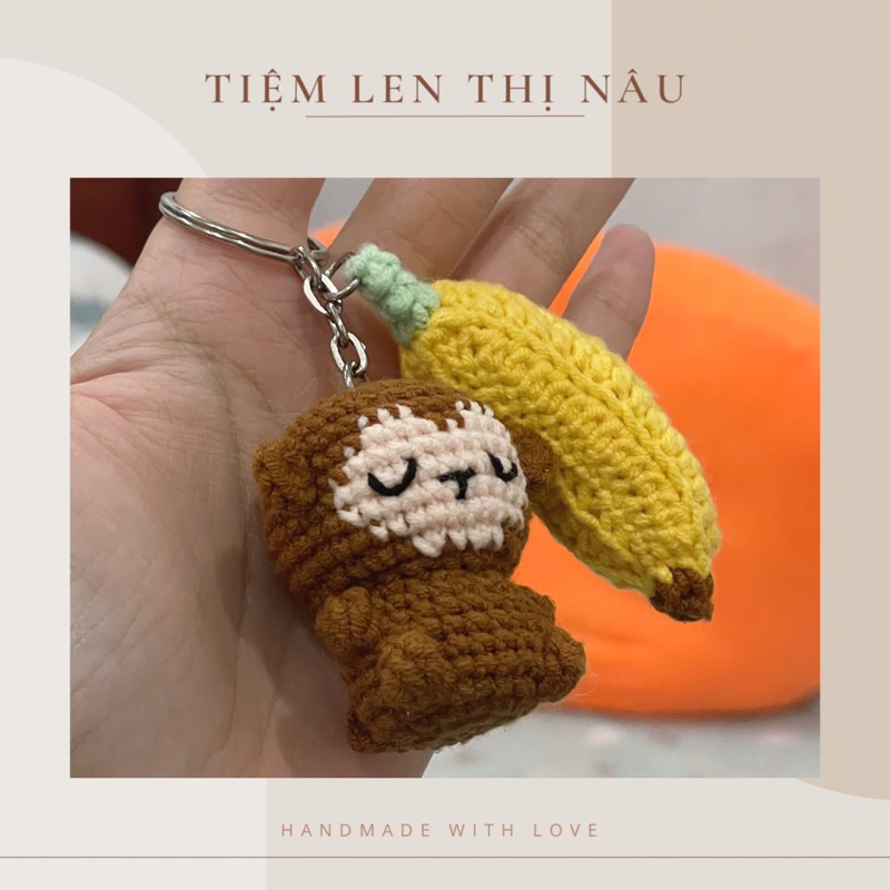 Khỉ Bé - móc khoá len