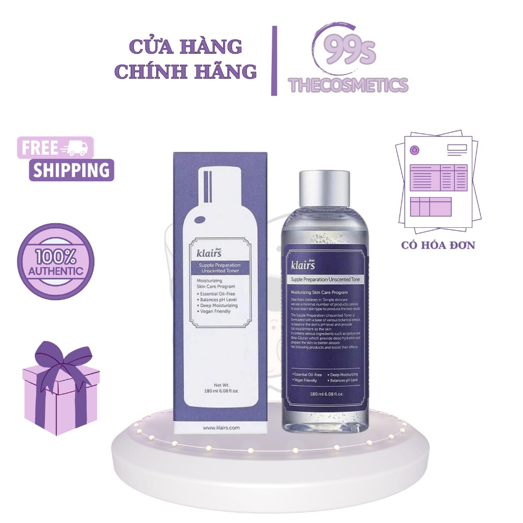 Nước hoa hồng không mùi Klairs Supple Preparation Unscented Toner