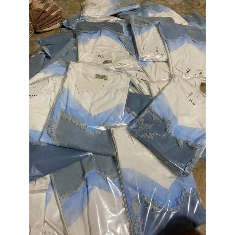 Áo Thun Hình Bướm Jean Kèm Ảnh Thật,Áo Unisex Hình Bướm Chất Bò