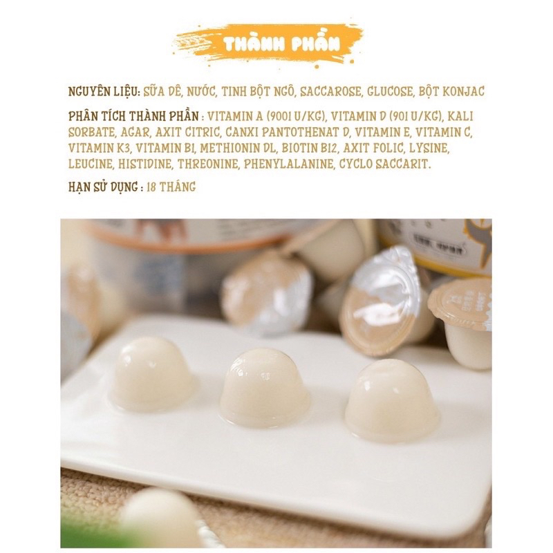 PUDDING SỮA DÊ BỔ SUNG CANXI VÀ DINH DƯỠNG CHO MÈO