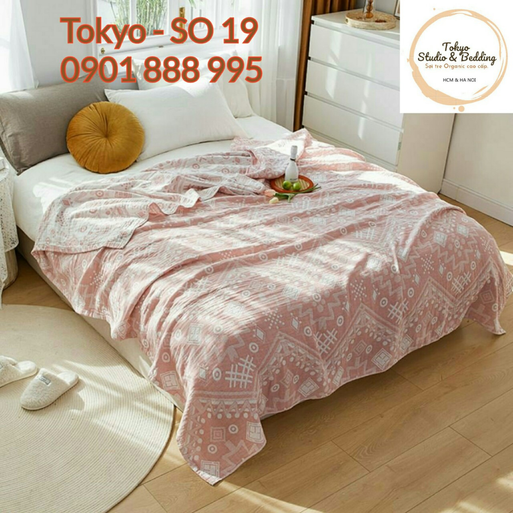 [XẢ] SO 48_Chăn Hè Xô Organic Cotton Dòng Phổ thông/Basic 3 lớp