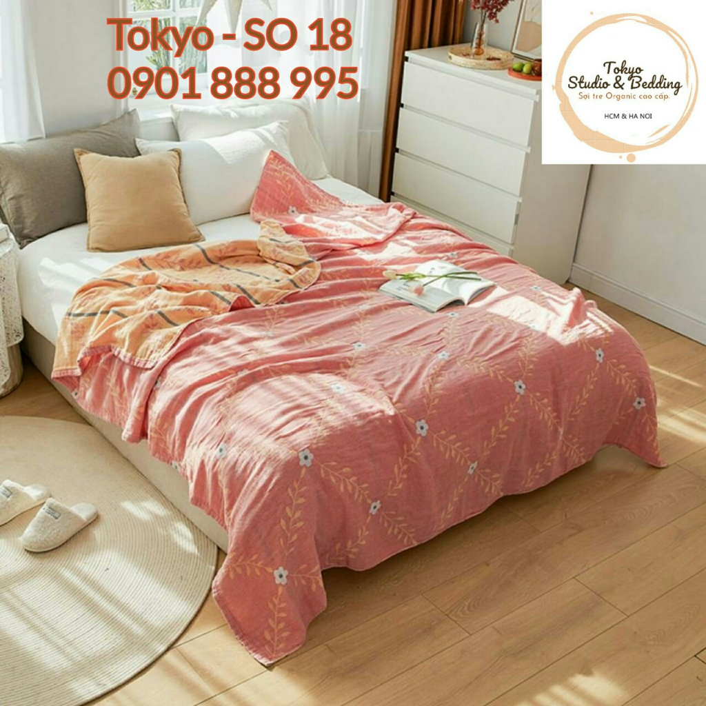[XẢ] SO 49_Chăn Hè Xô Organic Cotton Dòng Phổ thông/Basic 3 lớp