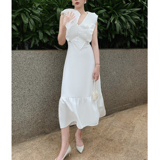 Đầm maxi bèo dập ly, cổ V đi biển