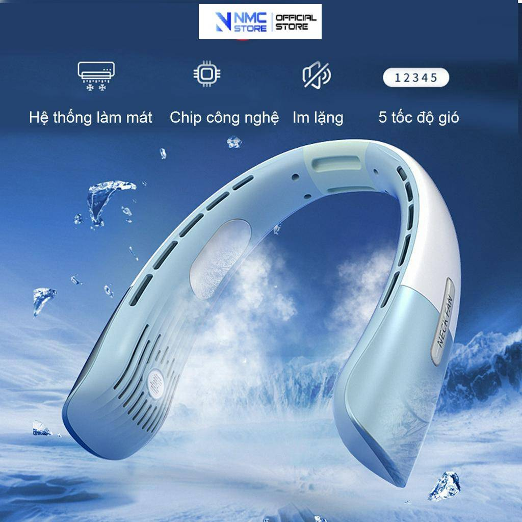 Quạt Điều Hòa Đeo Cổ NMC Thế Hệ Mới- Nâng Cấp Động Cơ Mạnh Mẽ, 5 Tốc Độ Gió, Pin Trâu, Thiết Kế Sang Trọng