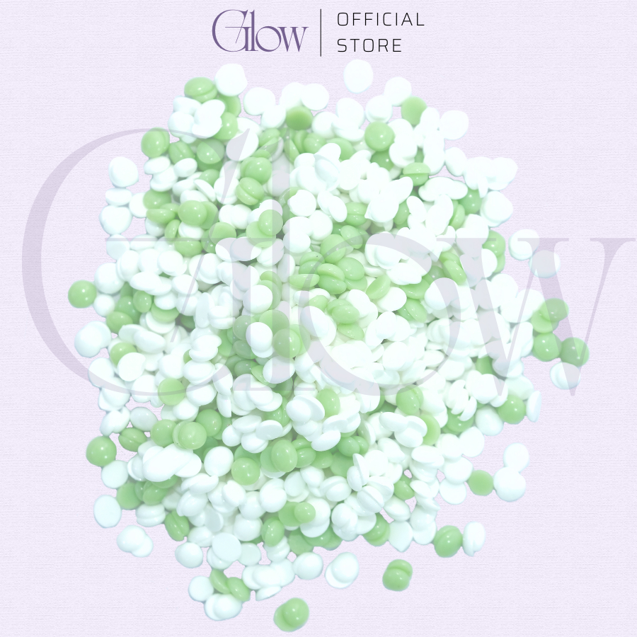 Sáp Wax Lông Trà Xanh Mix Sữa Dừa Siêu Bám Lông Chuyên Dùng Wax Nách, Bikini, Body Toàn Thân GLOW WAXING Tặng Que