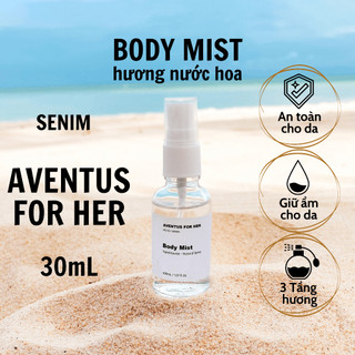Body mist nữ hương nước hoa Aventus for her chính hãng senim, xịt thơm body mist 30mL