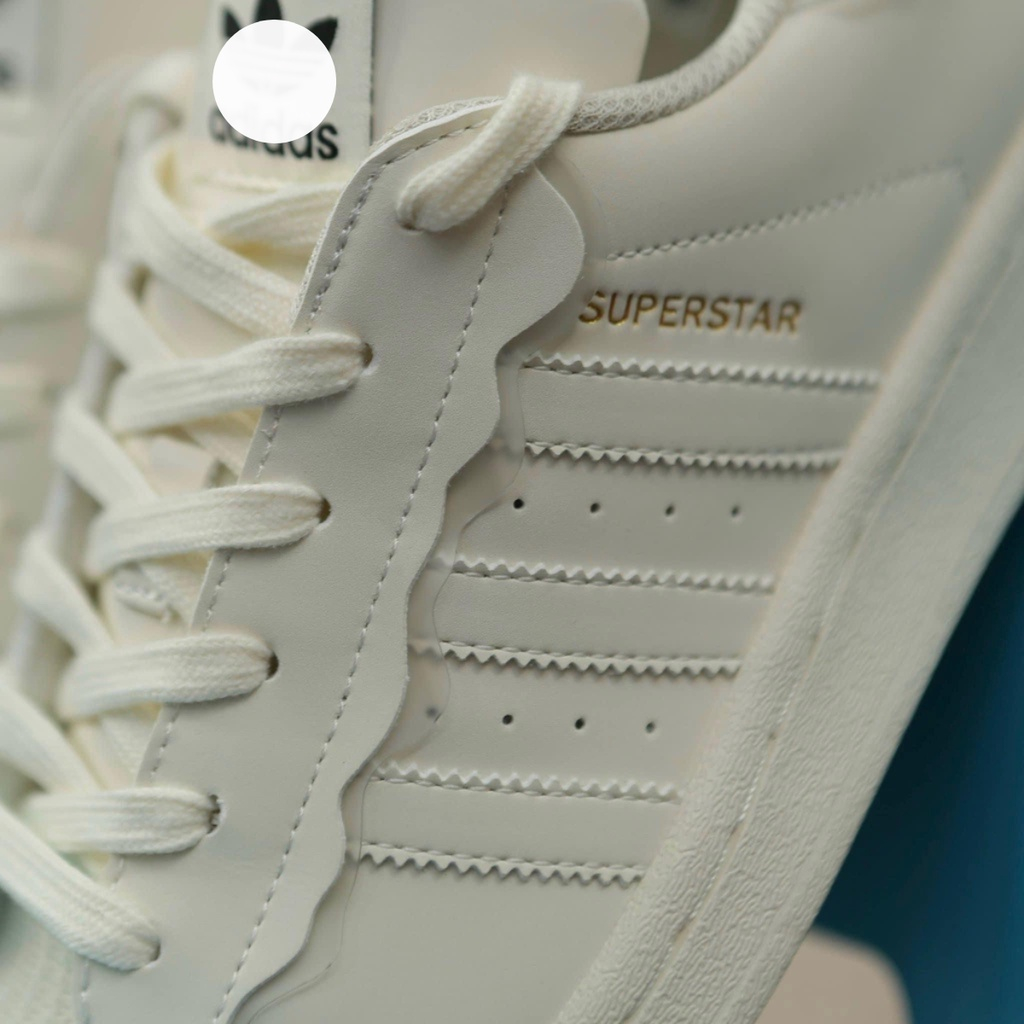 Giày Adidas Superstar bản mới nhất 2022 màu trắng kem, giày Superstar nam nữ full box