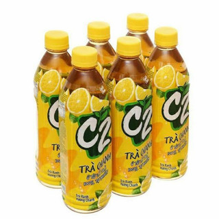 Lốc 6 chai trà xanh C2 hương chanh 455ml