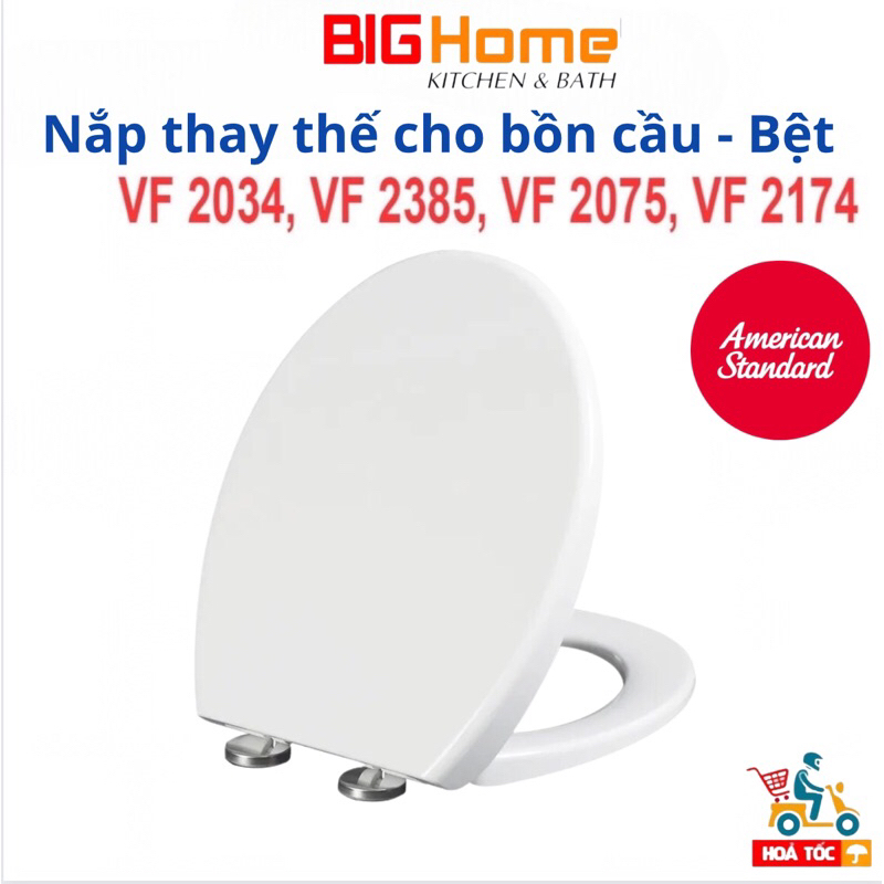 Nắp đậy bồn cầu đóng rơi êm thay thế cho bồn cầu American Standard VF 2034, VF 2174, VF 2075, VF 2385