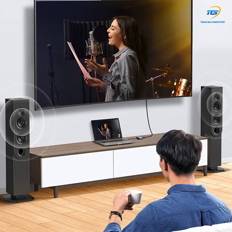 Cáp chuyển đổi USB 3.0 sang HDMI + VGA 1080P/60Hz Ugreen 20518 cao cấp