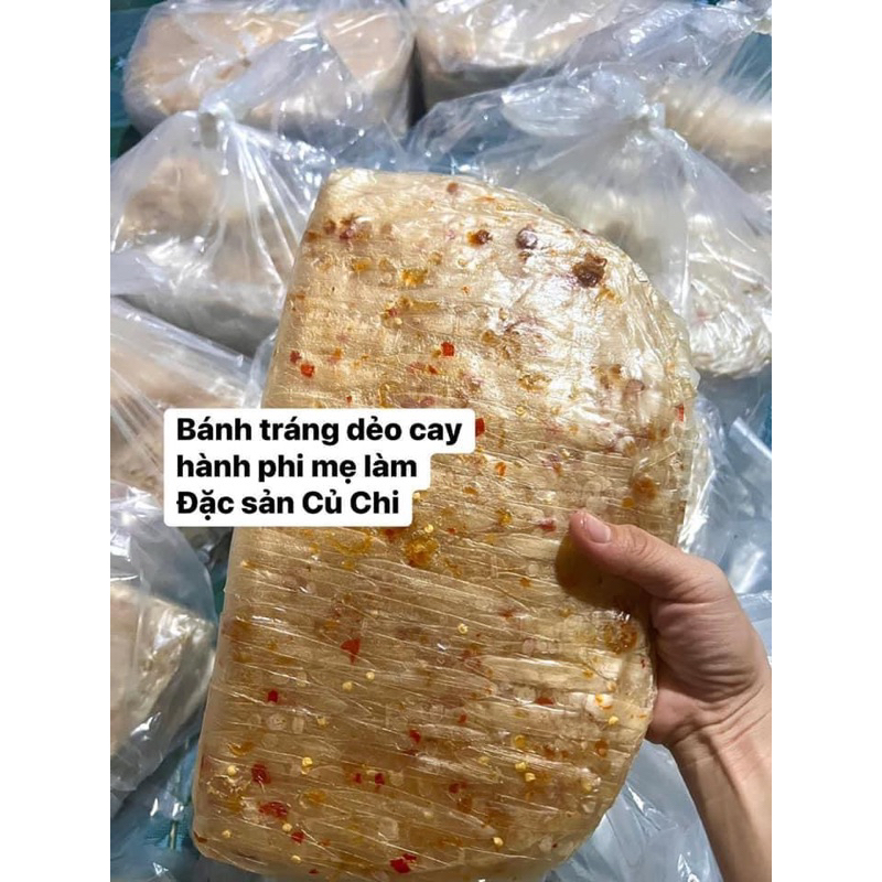 Đặc Sản Củ Chi: Bánh Tráng Dẻo Hành Phi Cay 250GRAM