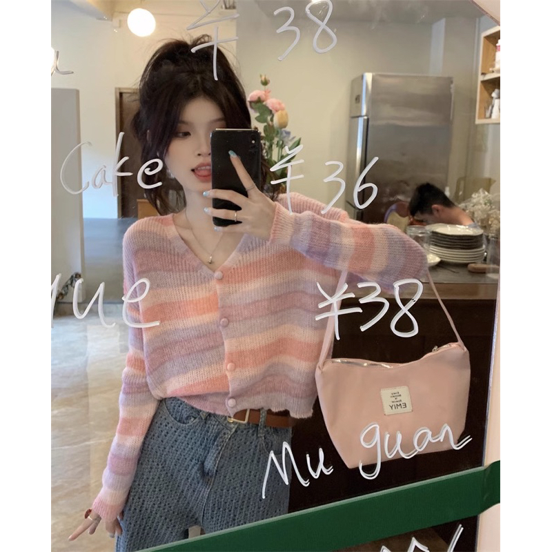 Áo Cardigan soc màu pastel DK039