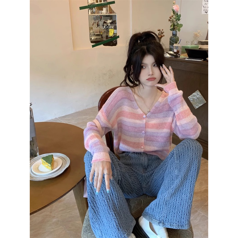 Áo Cardigan soc màu pastel DK039