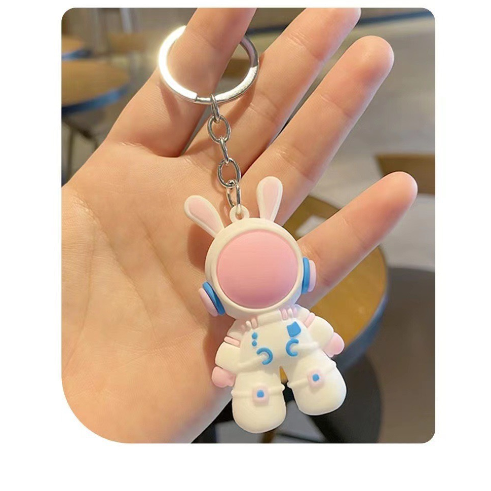 Móc khóa búp bê hình thỏ phi hành gia cute, móc khóa đôi phi hàng gia BOKI HOUSE