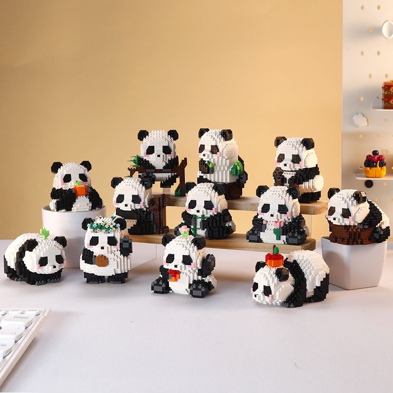 Xếp hình le go gấu trúc panda banda mini 12cm 9cm đồ chơi xếp hình nano 3d cho bé chuẩn mẫu