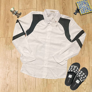 Áo sơ mi dài nam tay phối đen - chất liệu cotton cực đẹp