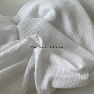 Vải muslin trắng tinh 2 lớp