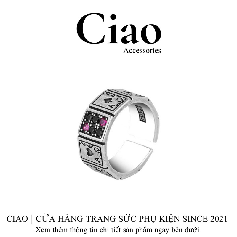 [HOẢ TỐC 1H] Nhẫn mạ bạc S925 thiết kế tinh tế style chrome mã 101 Ciao accessories