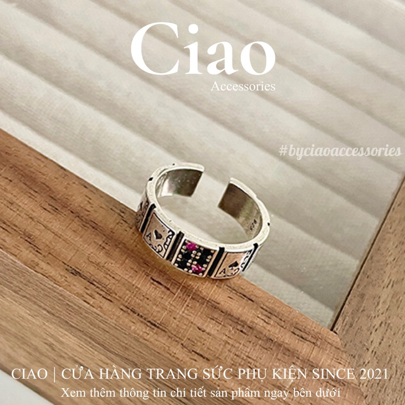 [HOẢ TỐC 1H] Nhẫn mạ bạc S925 thiết kế tinh tế style chrome mã 101 Ciao accessories