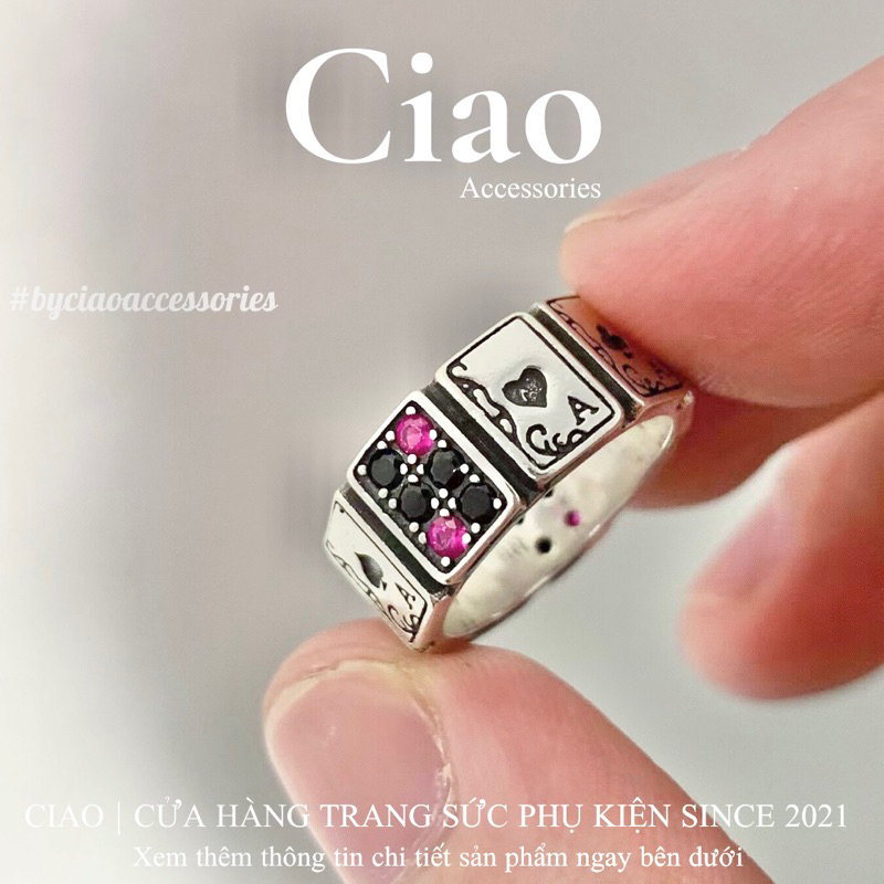 [HOẢ TỐC 1H] Nhẫn mạ bạc S925 thiết kế tinh tế style chrome mã 101 Ciao accessories