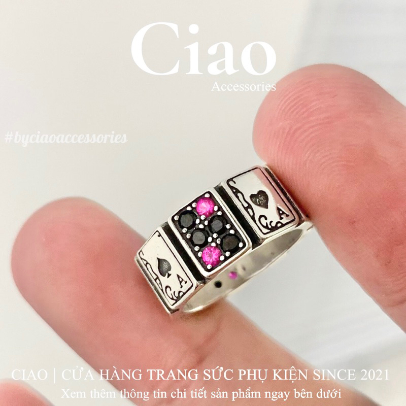 [HOẢ TỐC 1H] Nhẫn mạ bạc S925 thiết kế tinh tế style chrome mã 101 Ciao accessories