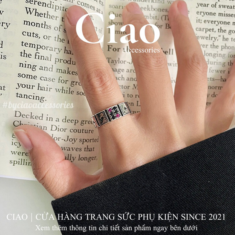 [HOẢ TỐC 1H] Nhẫn mạ bạc S925 thiết kế tinh tế style chrome mã 101 Ciao accessories