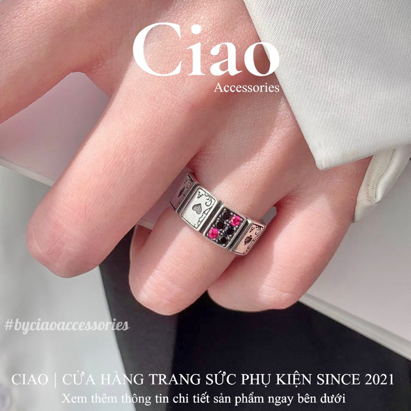 [HOẢ TỐC 1H] Nhẫn mạ bạc S925 thiết kế tinh tế style chrome mã 101 Ciao accessories