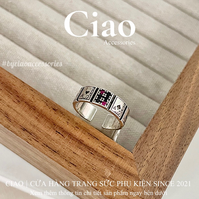 [HOẢ TỐC 1H] Nhẫn mạ bạc S925 thiết kế tinh tế style chrome mã 101 Ciao accessories