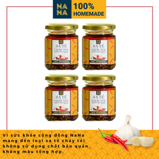 (Combo 4 hũ) sa tế cay tứ xuyên - cháy tỏi Nanafoods 120gr -100% homemade