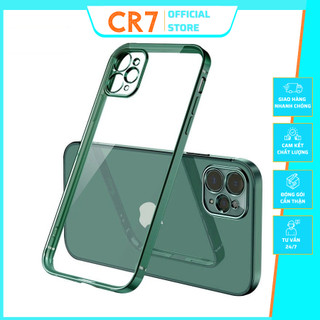 Ốp điện thoại iphone 12 KTS Khung Vuông mạ trong suốt sang trọng cổ điển cho iPhone 7/8/X/11pmax