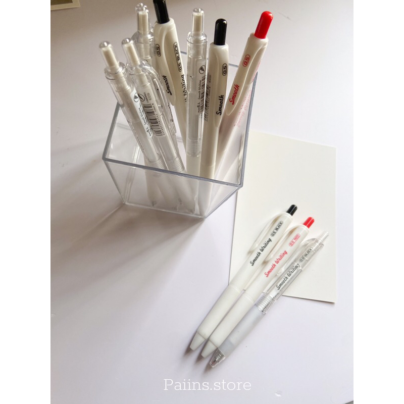 Bút gel bấm Mura Smooth Writing mực đen, đỏ ngòi 0.5m