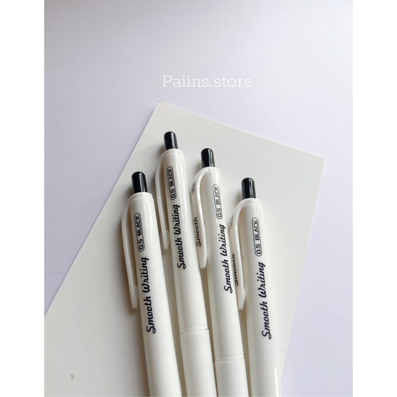 Bút gel bấm Mura Smooth Writing mực đen, đỏ ngòi 0.5m