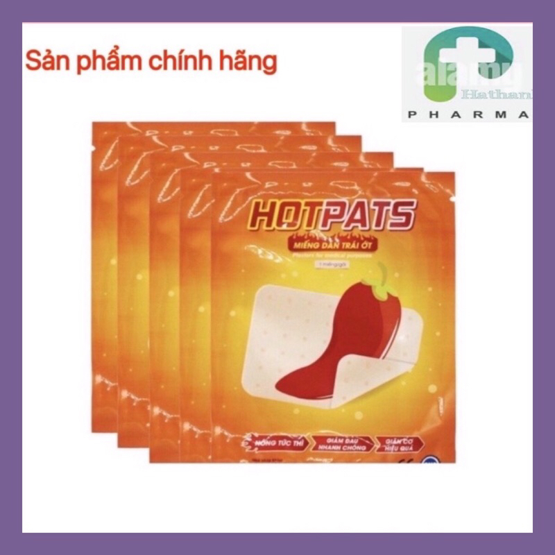Miếng dán trái ớt Hotpats hỗ trợ giảm đau cơ,đau vai, giảm sưng bầm tím. Tác dụng trong 12h