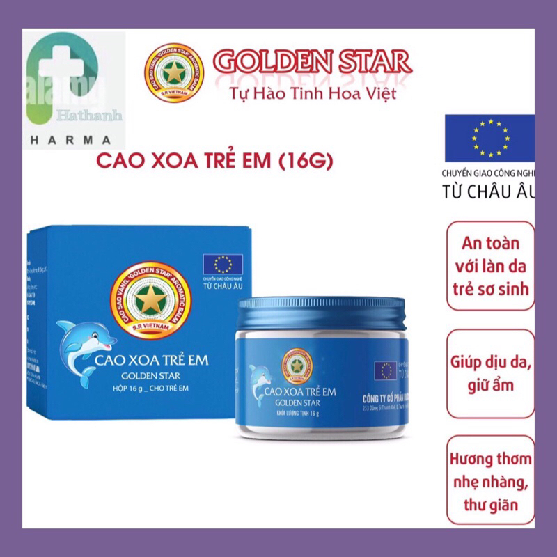 Cao Xoa Trẻ Em Golden Star Dưỡng Ẩm Làm Dịu Da - Thương Hiệu Cao Sao Vàng (Hộp 16g)