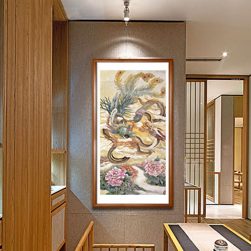 Tranh thêu RỒNG PHỤNG 63*116cm 11CT