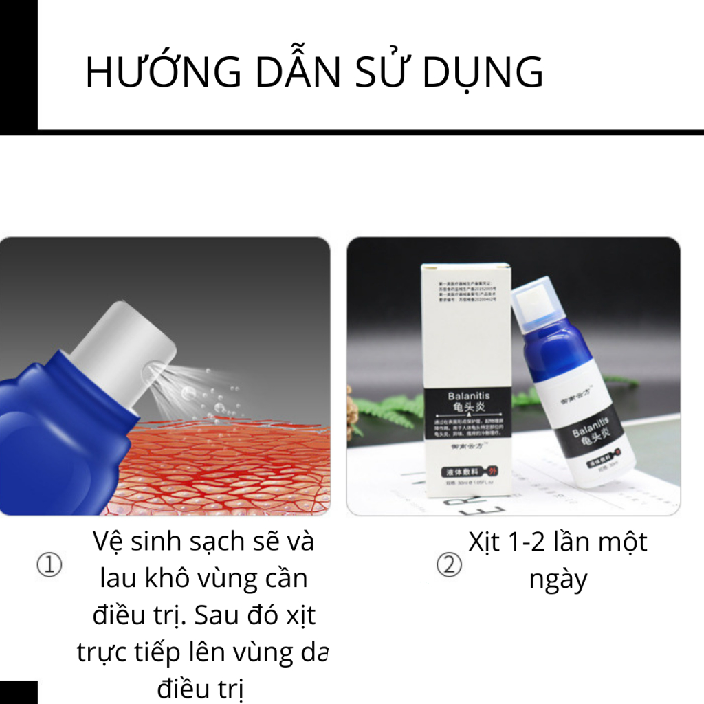 Xịt balanitis hỗ trợ loại bỏ sùi mào gà, gai sinh duc, hạt ngọc vùng kín sau 1 tuần sử dụng