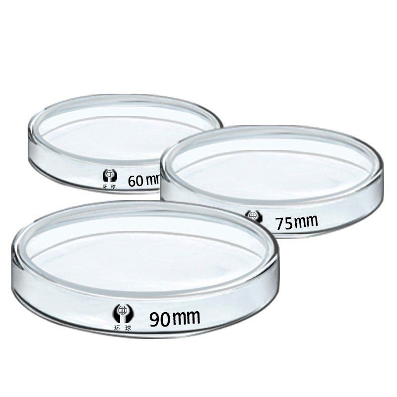 Đĩa Petri thủy tinh đường kính 30mm 60mm 75mm 90mm 100mm 120mm, thủy tinh borosilica chịu nhiệt, 1 cái gồm nắp và đáy