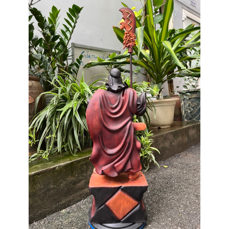 Tượng quan công Quan Vân Trường gỗ hương cao 60cm