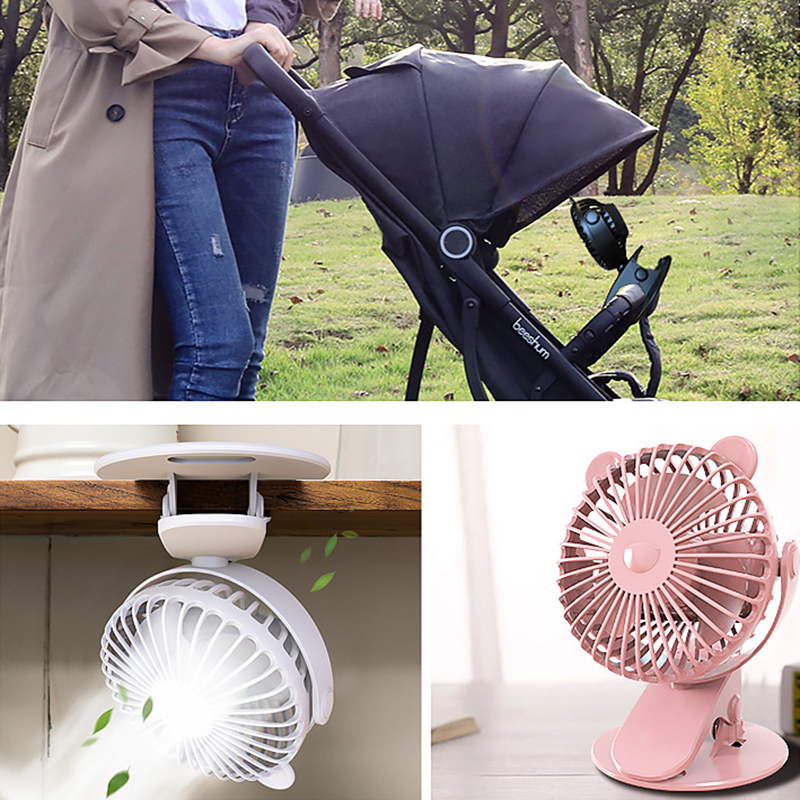 Quạt Kẹp Bàn Mini Tích Điện Siêu Mát Xoay 720 Độ Không Ồn Pin Trâu 2500mAh Có Chân Kẹp Bàn Kẹp Xe Đẩy 3 Chế Độ Tiện Lợi | BigBuy360 - bigbuy360.vn