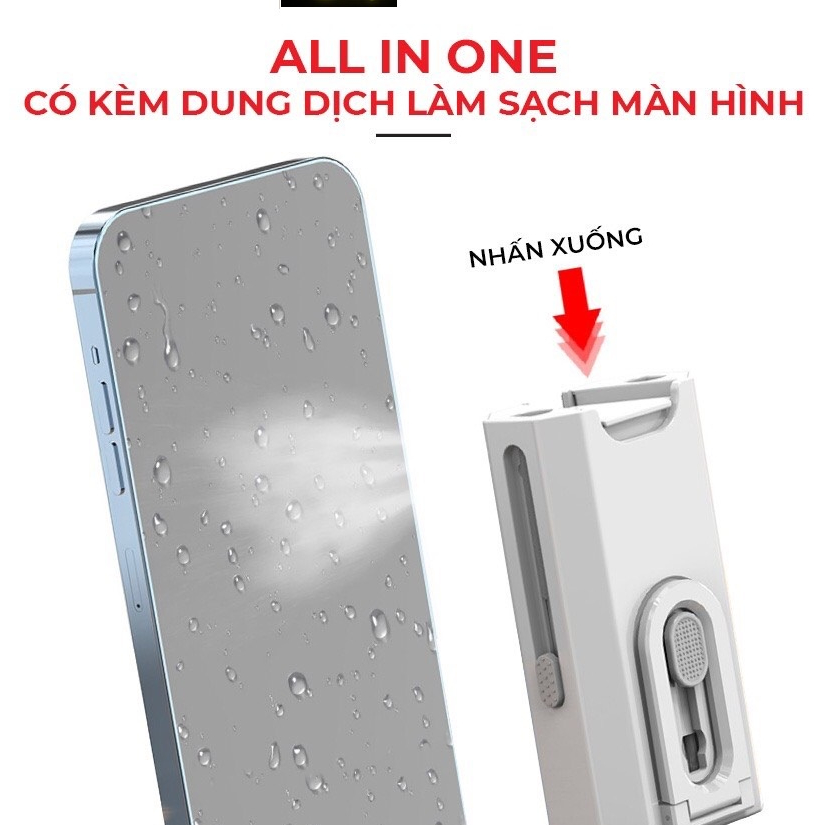 Bộ Dụng Cụ Vệ Sinh Laptop AnBi Sh - Máy Tính - Bàn Phím - Tai Nghe Airpod Đa Năng 8 In 1 Siêu Nhỏ Gọn