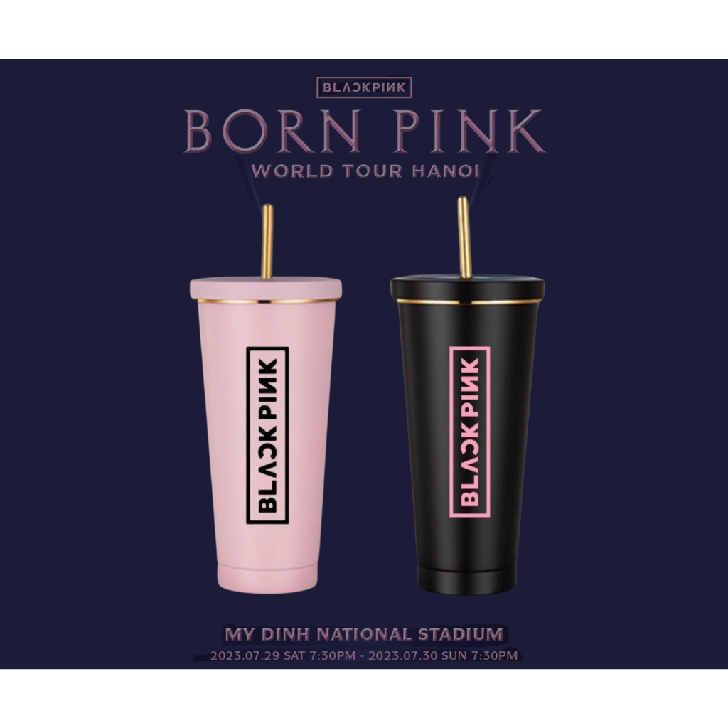- Bình giữ nhiệt BLACKPINK Đen Hồng viền mạ vàng 750ml INOX 304