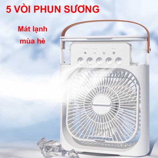 Quạt Điều Hòa Phun Sương Hơi Nước Mini Để Bàn 3 Chế Độ Tích Hợp Led, Chế Độ Hẹn Giờ Sử Dụng