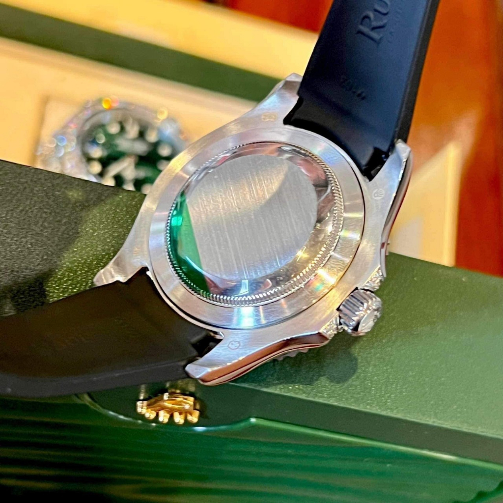 Đồng Hồ Nam R0lex Submariner viền đá CZ, dây cao su, máy cơ automatic, hỗ trợ cót tay