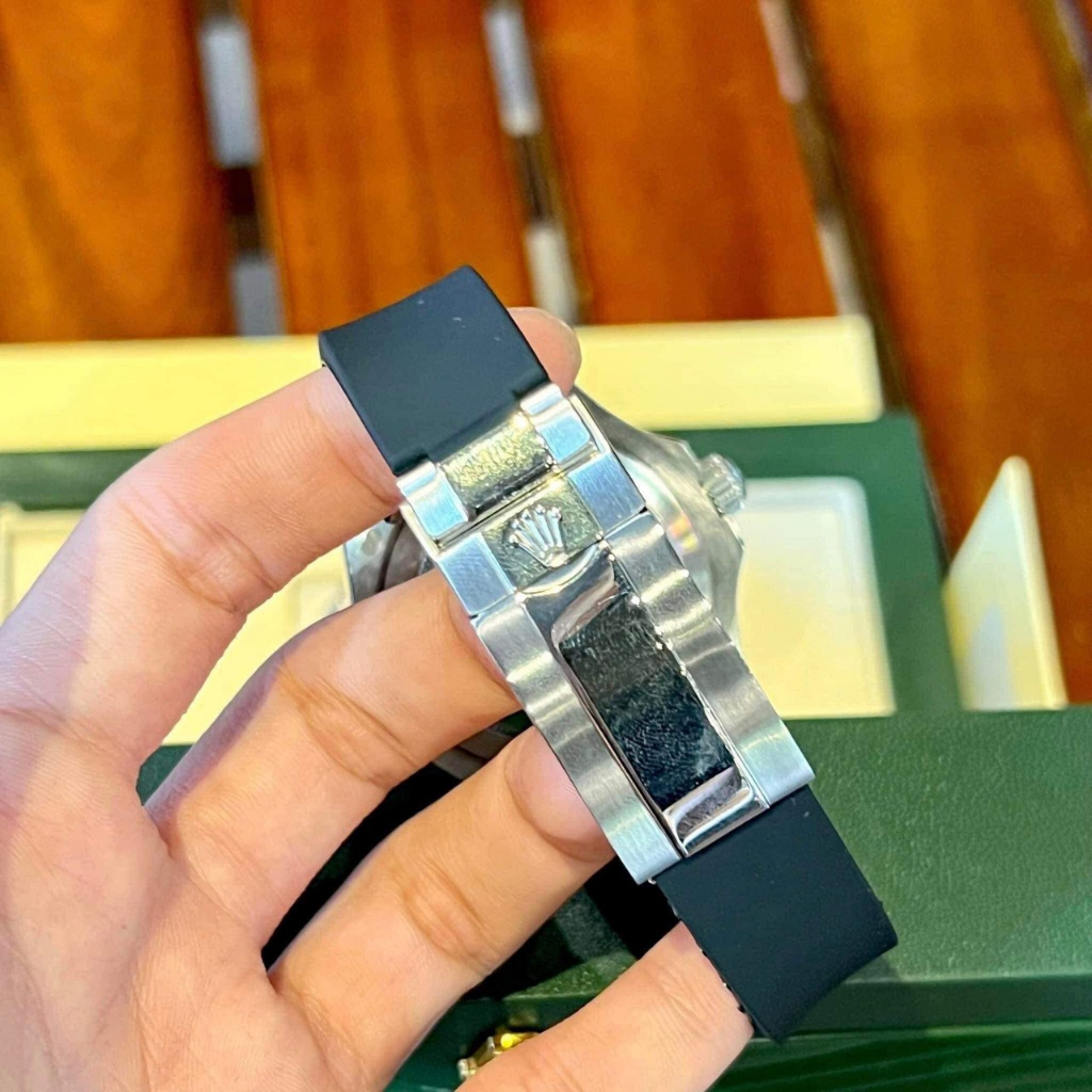 Đồng Hồ Nam R0lex Submariner viền đá CZ, dây cao su, máy cơ automatic, hỗ trợ cót tay