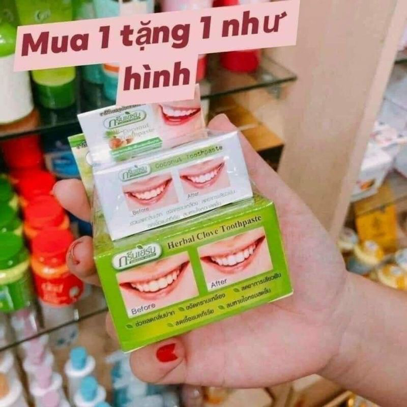 Kem Tẩy Trắng Răng  Loại Bỏ Ố Vàng Green Herbal Novolife Thái Lan