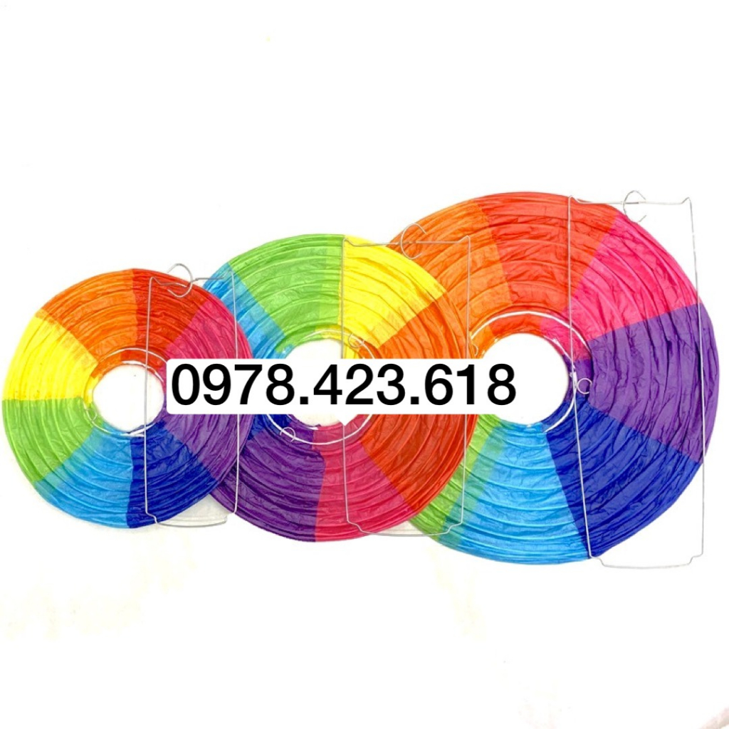 Đèn lồng Giấy lụa 7 sắc cầu vồng trang trí sinh nhật, tiệc cưới, hội nghị, decor khách sạn, studio, homestay